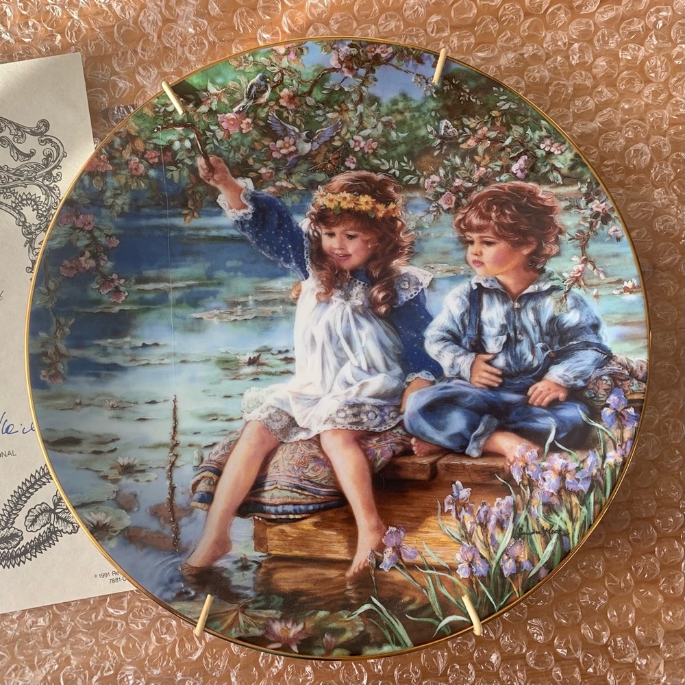 RECO International painted plate « Patience » by Sandra Kuck - 1991